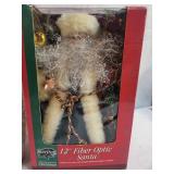 Holiday Collection with Tree Candle Holder, Mosaic Vase, and Fiber Optic Santa