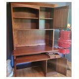 Beautiful Ethan Allen Solid Wood Desk with Hutch, Cabinetry and Coin Bank in Autumn Cherry