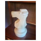 Large Decorative Resin Chess Knight Piece - White