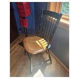 Vintage Wooden Chair With Hand-Painted Back