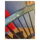 Vintage Wooden Chair With Hand-Painted Back