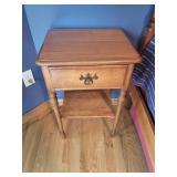 Wooden Nightstand with Drawer and Shelf