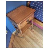 Wooden Nightstand with Drawer and Shelf