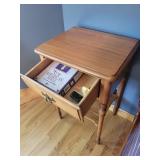 Wooden Nightstand with Drawer and Shelf