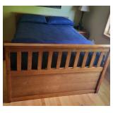 Solid Wood Queen Size Platform Bed Frame with Storage Drawers