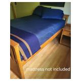 Solid Wood Queen Size Platform Bed Frame with Storage Drawers