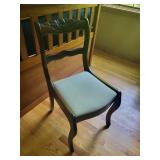Wooden Dining Chair with Carved Backrest