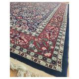 Large Genuine Turkish Area Rug with Intricate Floral Design with Certificate of Origin