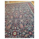 Large Genuine Turkish Area Rug with Intricate Floral Design with Certificate of Origin