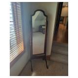 Vintage Cheval Floor Mirror with Wooden Frame