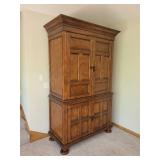 Oak Entertainment Armoire with Adjustable Shelves and Storage - TV and Contents not included