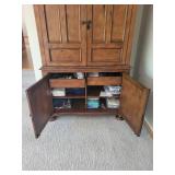 Oak Entertainment Armoire with Adjustable Shelves and Storage - TV and Contents not included