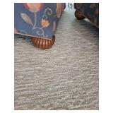 Matching Pair of Floral Armchairs with Ottoman