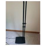 Adjustable Black Floor Lamp with White Fabric Shade