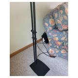 Adjustable Black Floor Lamp with White Fabric Shade