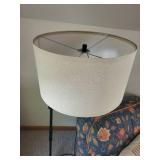 Adjustable Black Floor Lamp with White Fabric Shade