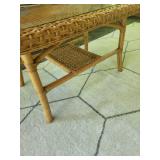 Wicker Loveseat and Coffee Table Set with Cushions