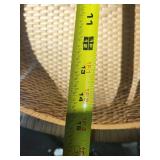 Large Woven Basket and Glass Candle Holder Set