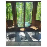 3-Piece Wicker and Glass Patio Bistro Set