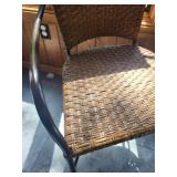 3-Piece Wicker and Glass Patio Bistro Set
