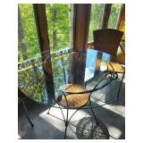 3-Piece Wicker and Glass Patio Bistro Set