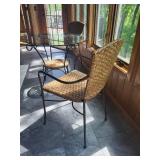 3-Piece Wicker and Glass Patio Bistro Set