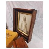 Vintage Framed Portrait and Wooden Box Set