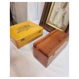 Vintage Framed Portrait and Wooden Box Set