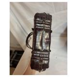 Brown Croc-Embossed Leather Handbag