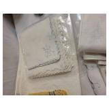 Collection of Vintage Embroidered Table Linens and Beaded Bands