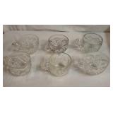 Set of 6 Crystal Punch Cups with Intricate Patterns