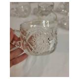 Set of 6 Crystal Punch Cups with Intricate Patterns