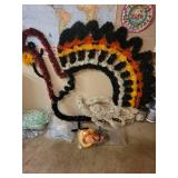 Large Turkey Shaped Thanksgiving Lighted Lawn Decoration