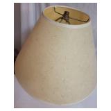 Vintage Hand-Painted Ceramic Table Lamp with Fabric Shade