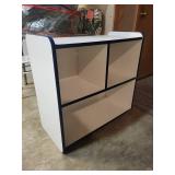 Blue and White Three-Tier Wooden Storage Shelf