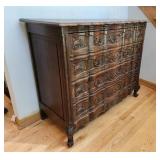 Oak Louis XV Style Chest of Drawers with Intricate Carvings