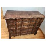 Oak Louis XV Style Chest of Drawers with Intricate Carvings