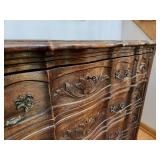Oak Louis XV Style Chest of Drawers with Intricate Carvings