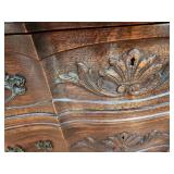 Oak Louis XV Style Chest of Drawers with Intricate Carvings