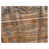 Oak Louis XV Style Chest of Drawers with Intricate Carvings