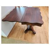Gorgeous Antique Mahogany Flip Top Parlor Card Game Table with Lyre Base and Scalloped Edge