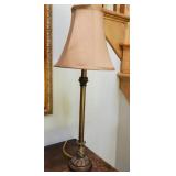 Elegant Brass Table Lamp with Beige Shade