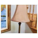 Elegant Brass Table Lamp with Beige Shade
