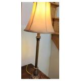 Elegant Brass Table Lamp with Beige Shade