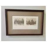 Framed Dual Artwork Etchings by Kuzminskiy - Signed and Numbered