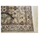 Elegant Floral Design Hand-Woven Beige Area Rug