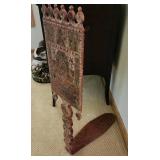 Antique Hand-Painted and Carved Russian Distaff