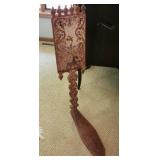Antique Hand-Painted and Carved Russian Distaff