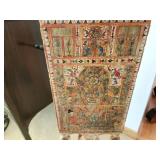 Antique Hand-Painted and Carved Russian Distaff