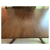 Antique Duncan Phyfe Style Mahogany Dining Table with One Leaf in the table and Two Self-Storing Extension Leaves